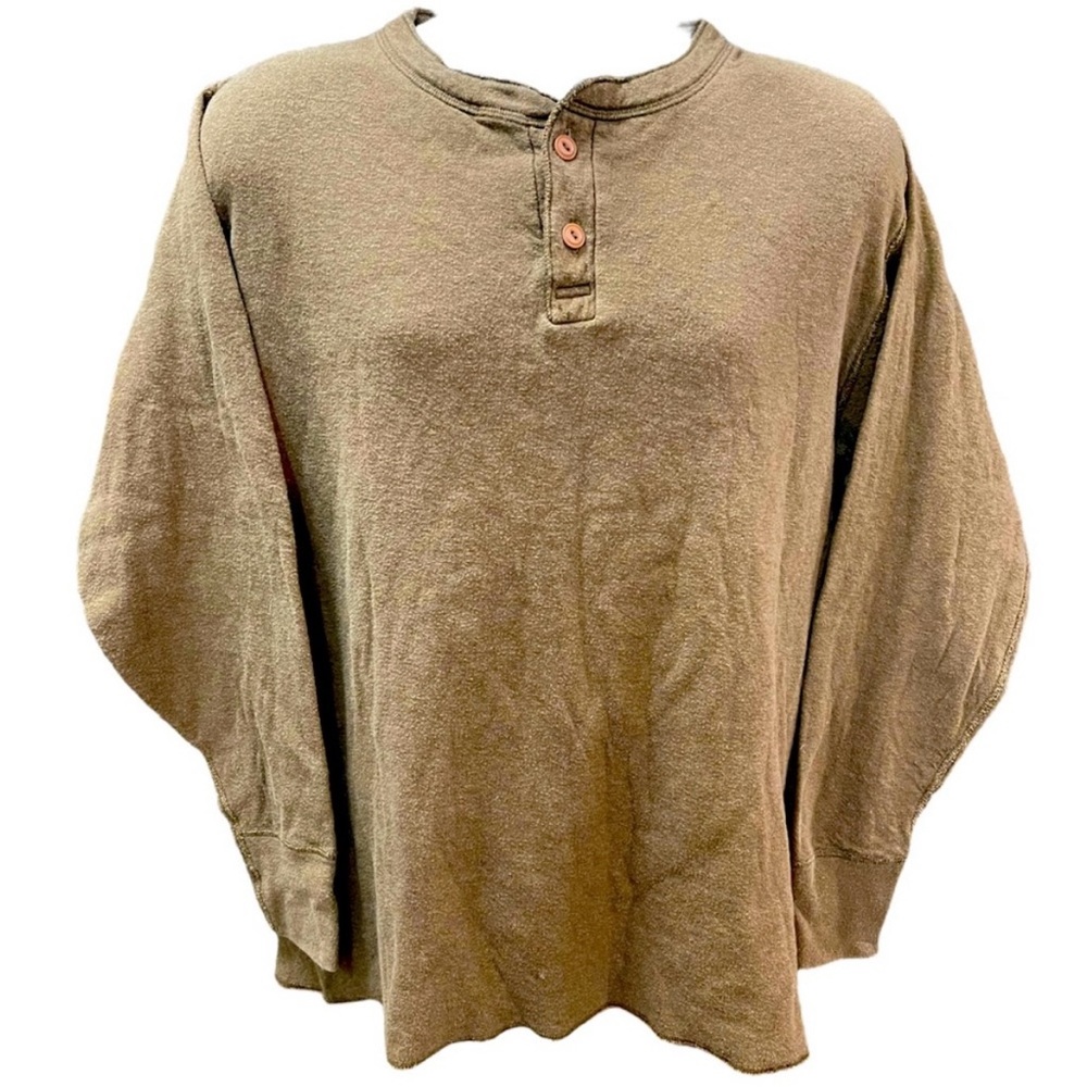 LL BEAN River Driver’s Shirt Henley Wool Blend Cotton Lined Medium Vintage